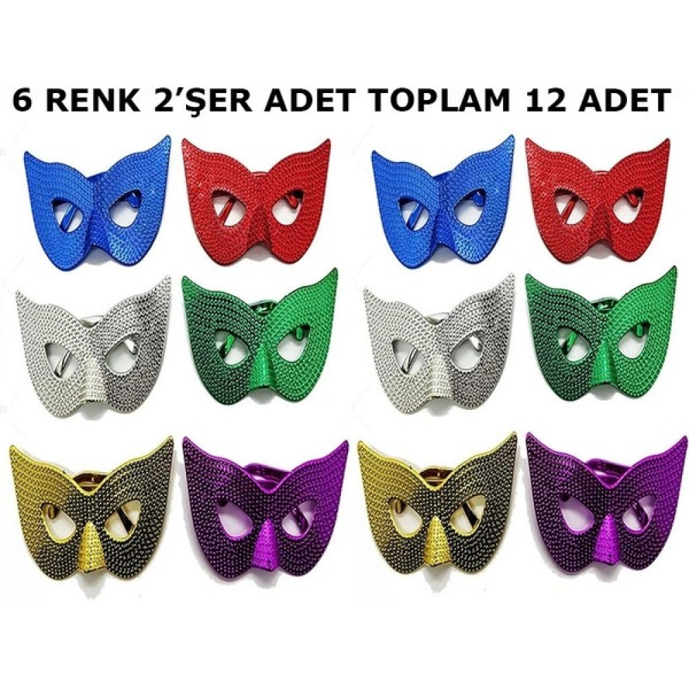 Nessiworld Maskeli Balo Partisi Görünümlü Retro Parti Gözlüğü 6 Renk 12 Adet - Çok Renkli Oto Boyaları Fiyatı