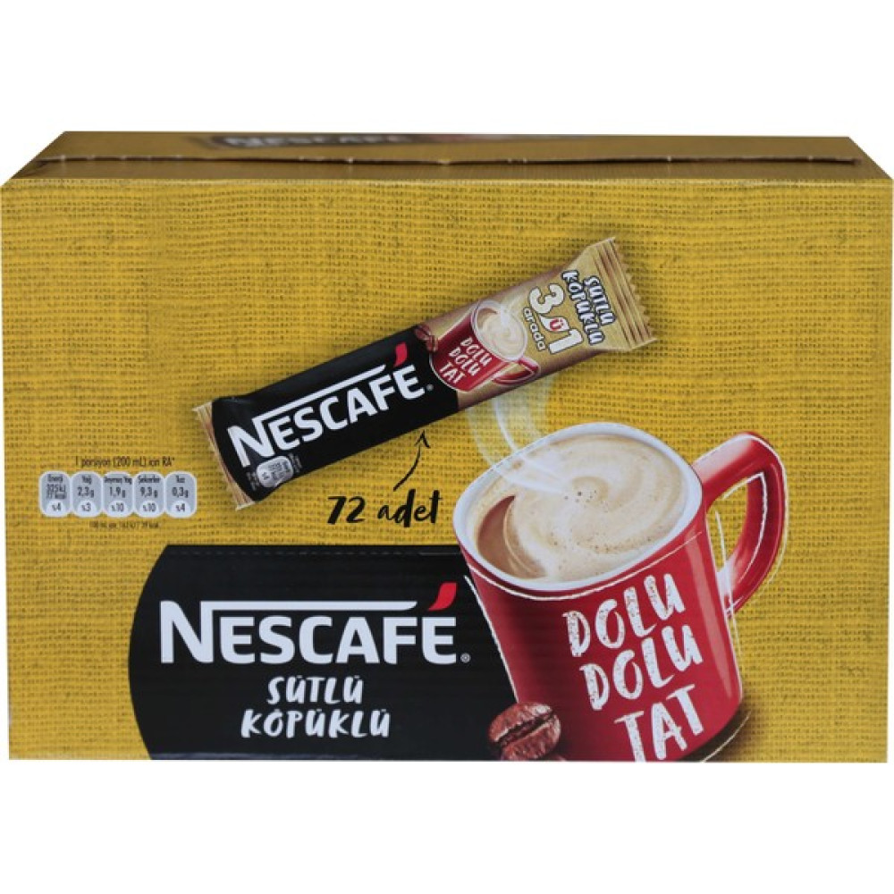 Nestle Nescafe 3ü1 Arada Sütlü Köpüklü 72 Adet 17,4gr 12584220 Kahve Fiyatı