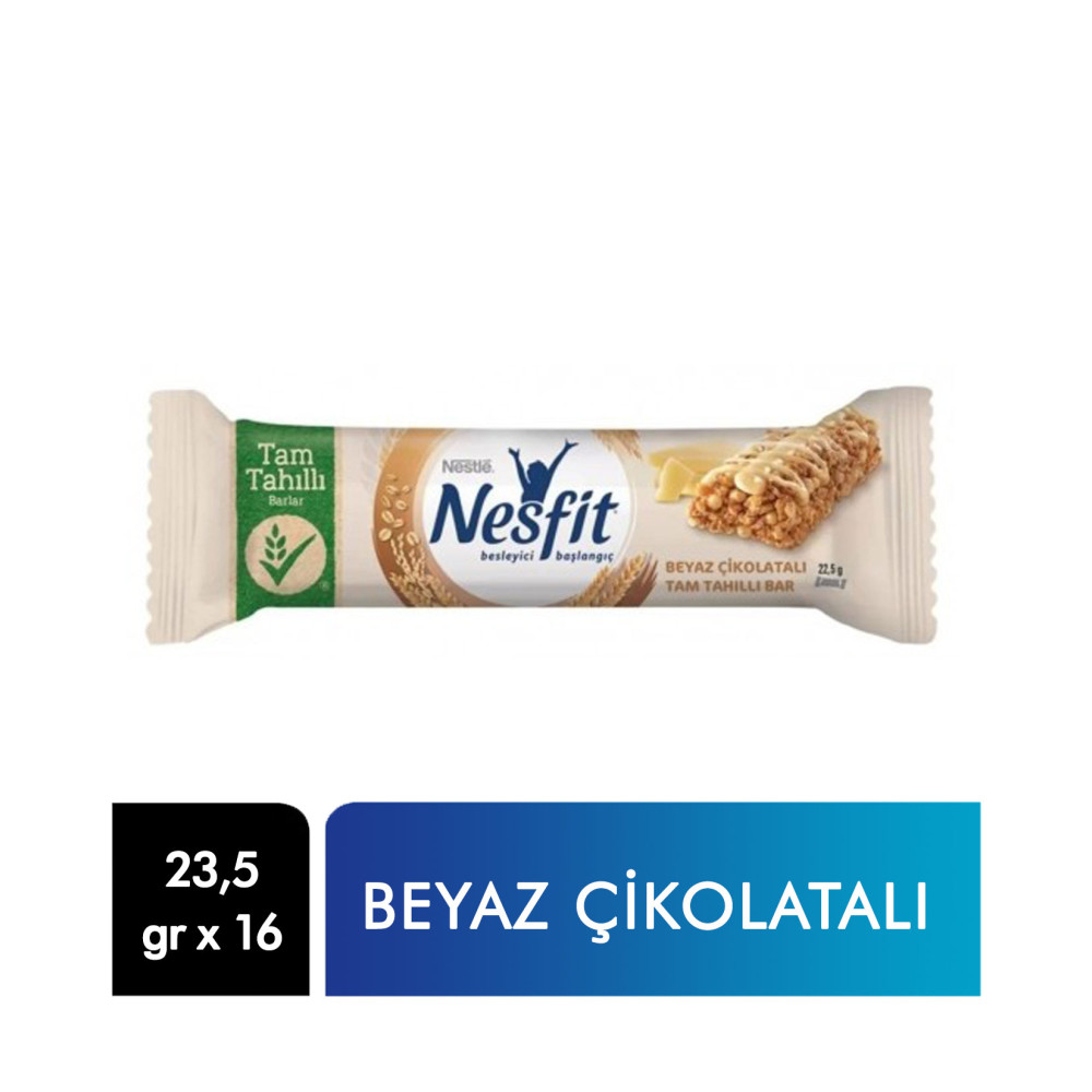 Nestle Nesfit Tam Tahıllı Bar 22,5 gr 16'lı Paket Beyaz Çikolata