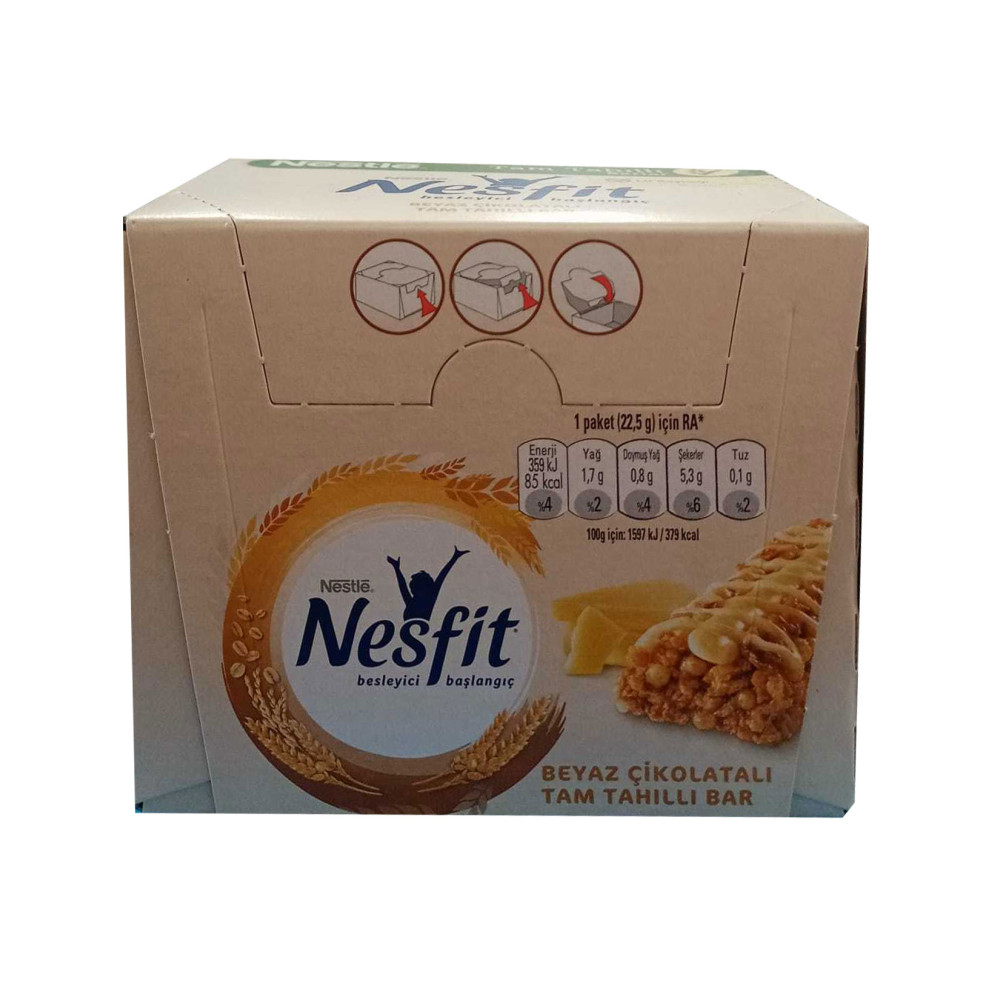 Nestle Nesfit Tam Tahıllı Bar 22,5 gr 16'lı Paket Beyaz Çikolata