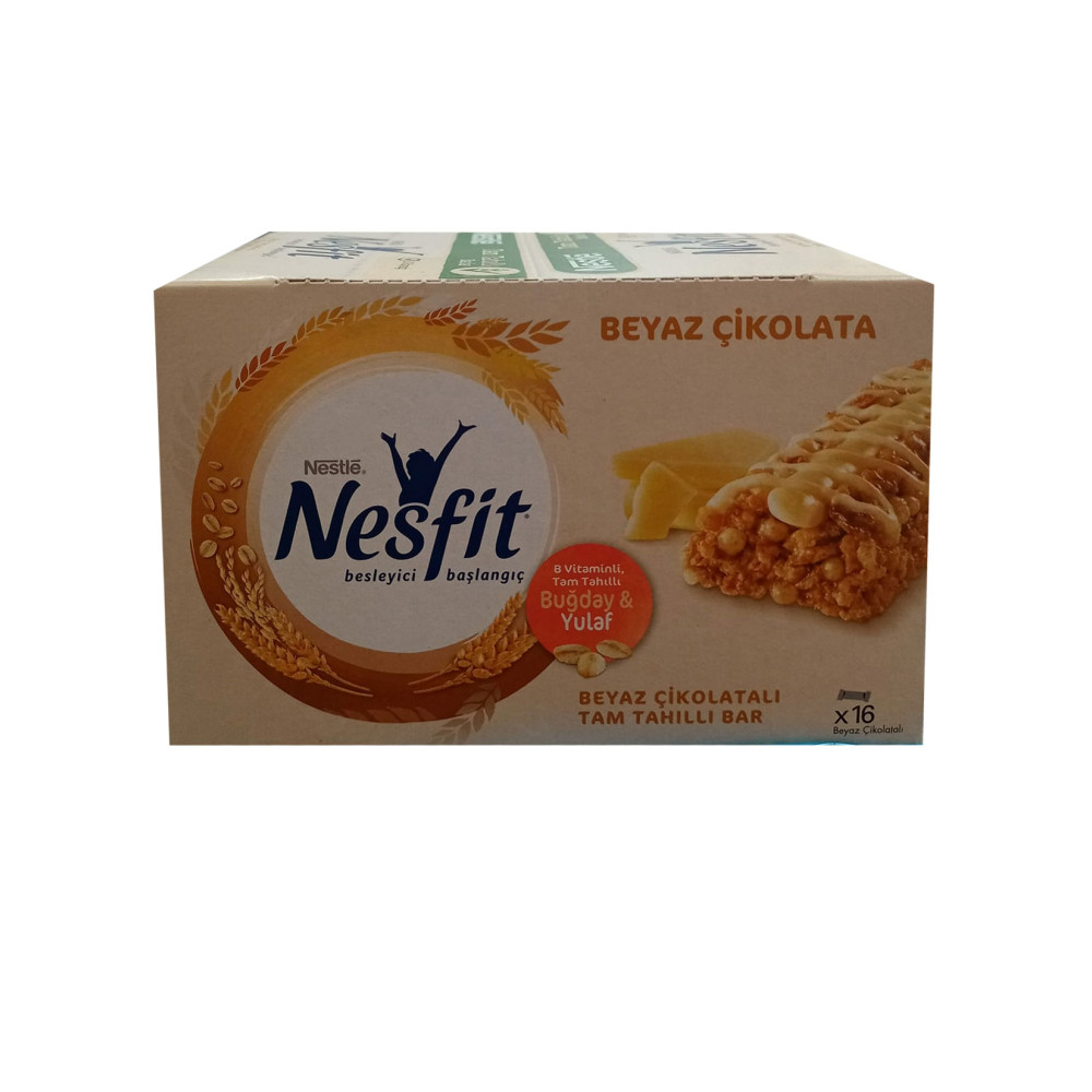 Nestle Nesfit Tam Tahıllı Bar 22,5 gr 16'lı Paket Beyaz Çikolata