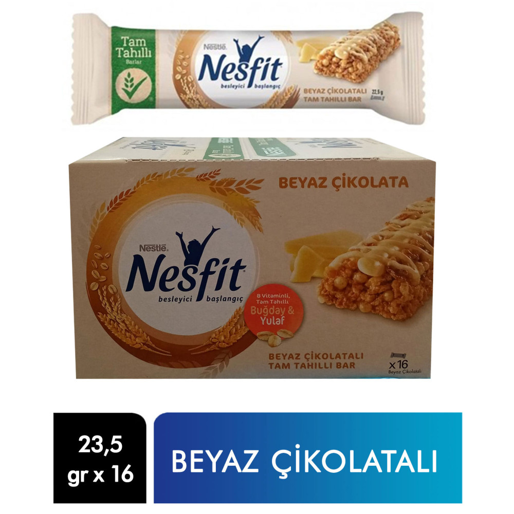 Nestle Nesfit Tam Tahıllı Bar 22,5 gr 16'lı Paket Beyaz Çikolata Çikolata ve Gofret Fiyatı