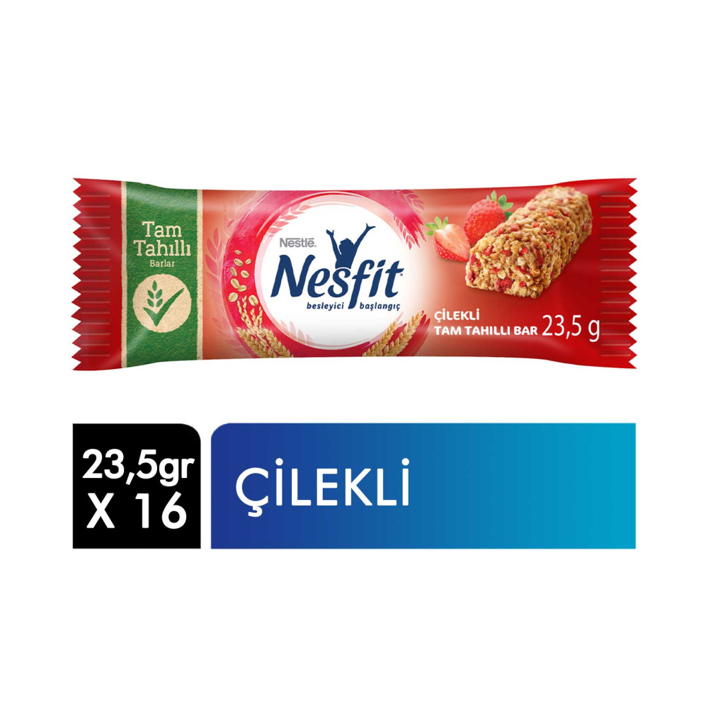 Nestle Nesfit Tam Tahıllı Bar 23,5 gr 16'lı Paket Çilekli