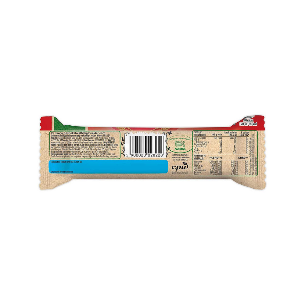 Nestle Nesfit Tam Tahıllı Bar 23,5 gr 16'lı Paket Çilekli