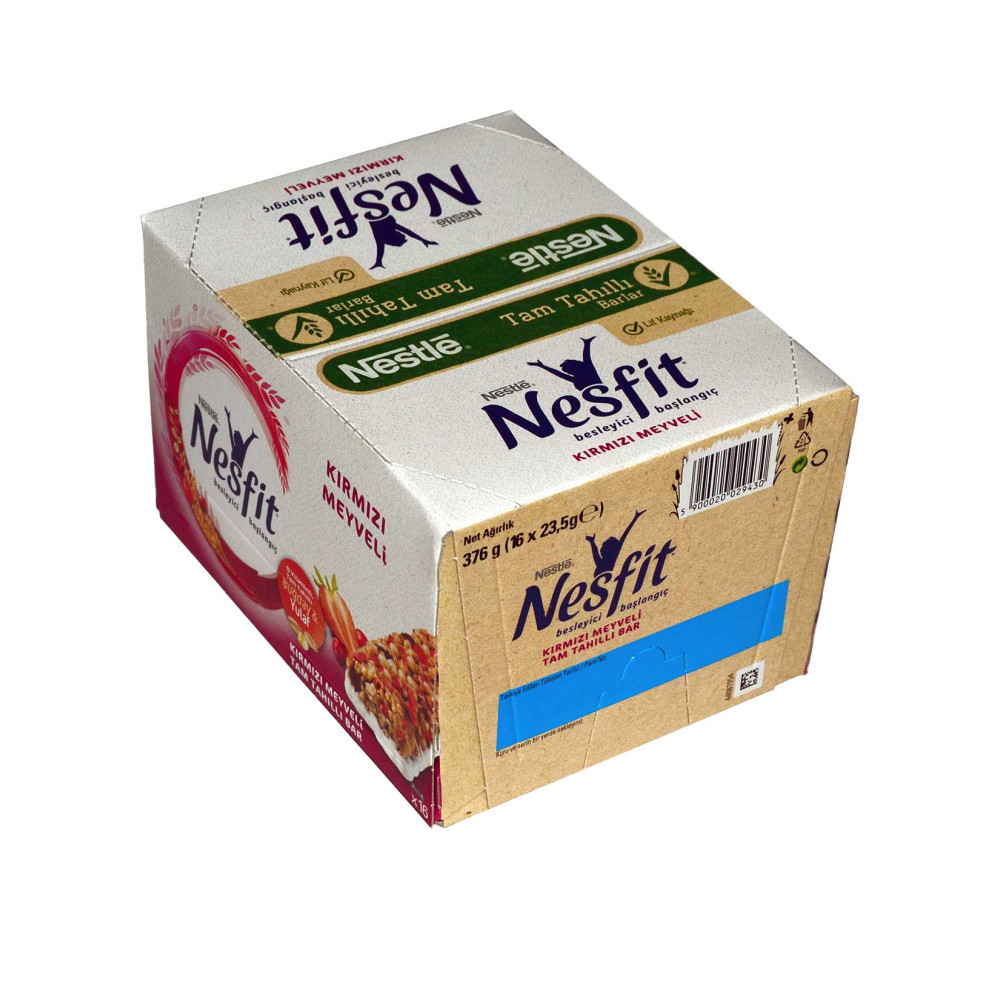 Nestle Nesfit Tam Tahıllı Bar 23,5 gr 16'lı Paket Kırmızı Meyveli