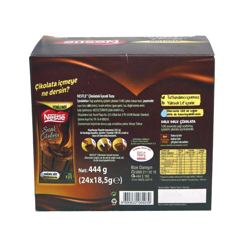 Nestle Sıcak Çikolata 18,5 gr 24'lü Paket
