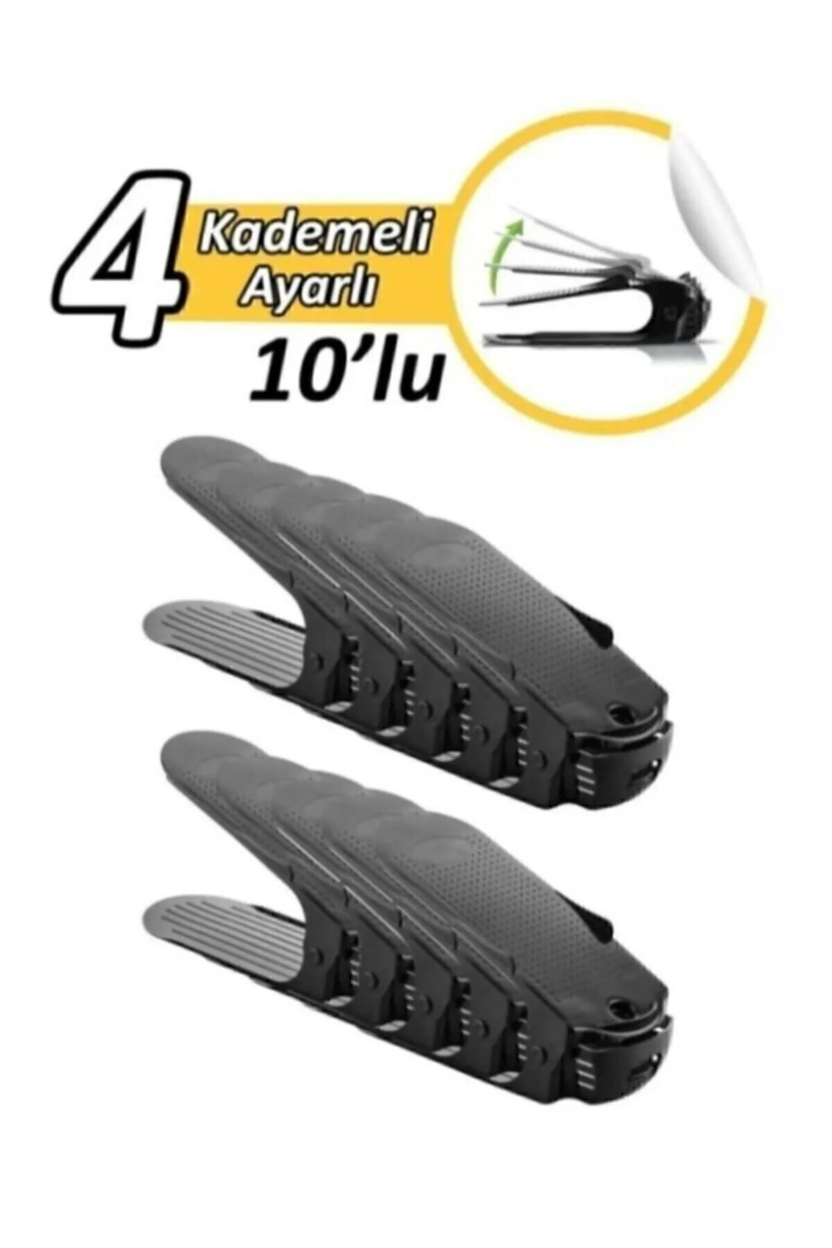 Nesto Home 10lu Ayarlanabilir 4 Kademeli Ayakkabı Rampası Set Siyah" Ayakkabı Saklama Kutusu Fiyatı