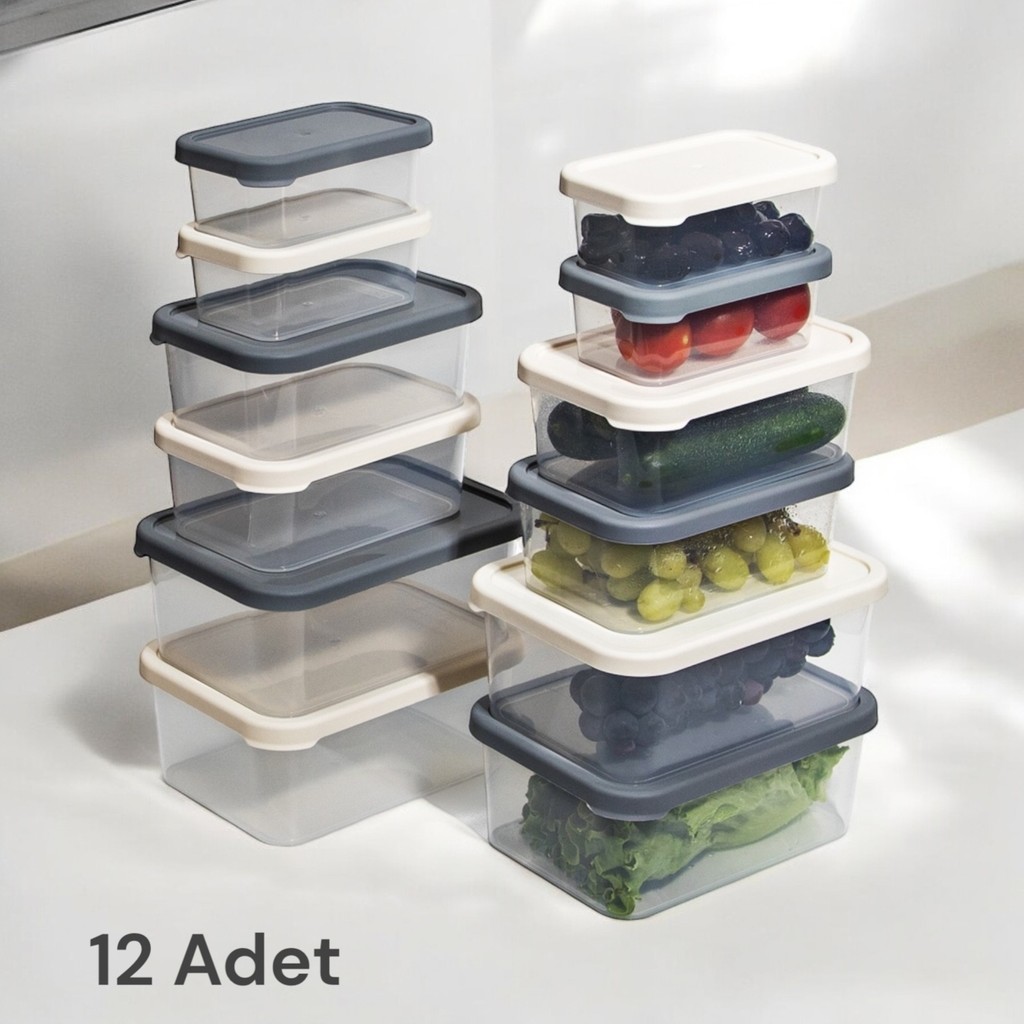 Nesto Home 12'li Renkli Kahvaltılık Seti Mikrodalga ve Buzluğa Uyumlu Saklama Kabı Seti 4X375 4X900 4X1700 ml Saklama Kapları Fiyatı