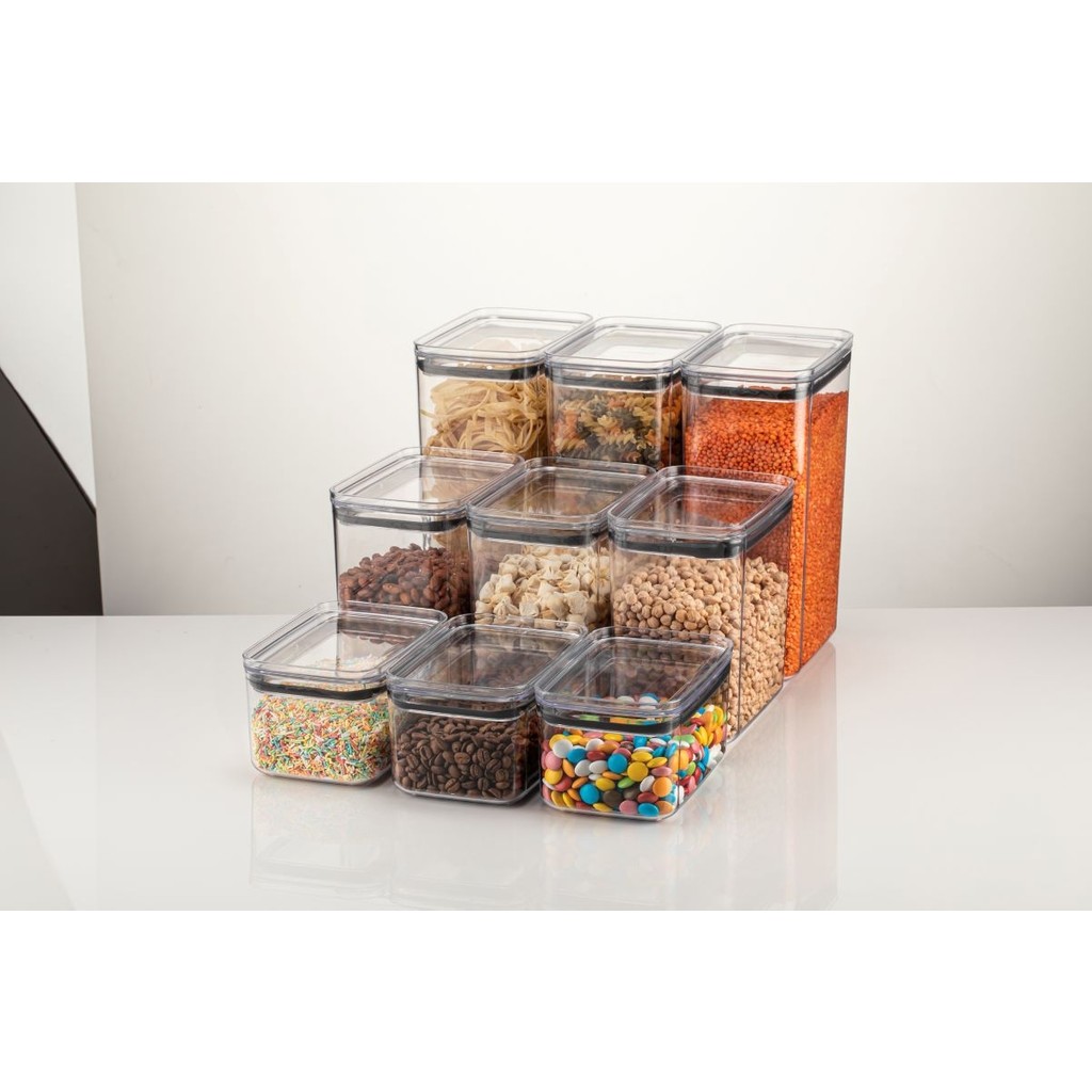 Nesto Home 9'lu Set Silikon Contalı Dikdörtgen Erzak Saklama Kabı 1000-2100-3100 ml Eşya Saklama / Düzenleme Fiyatı