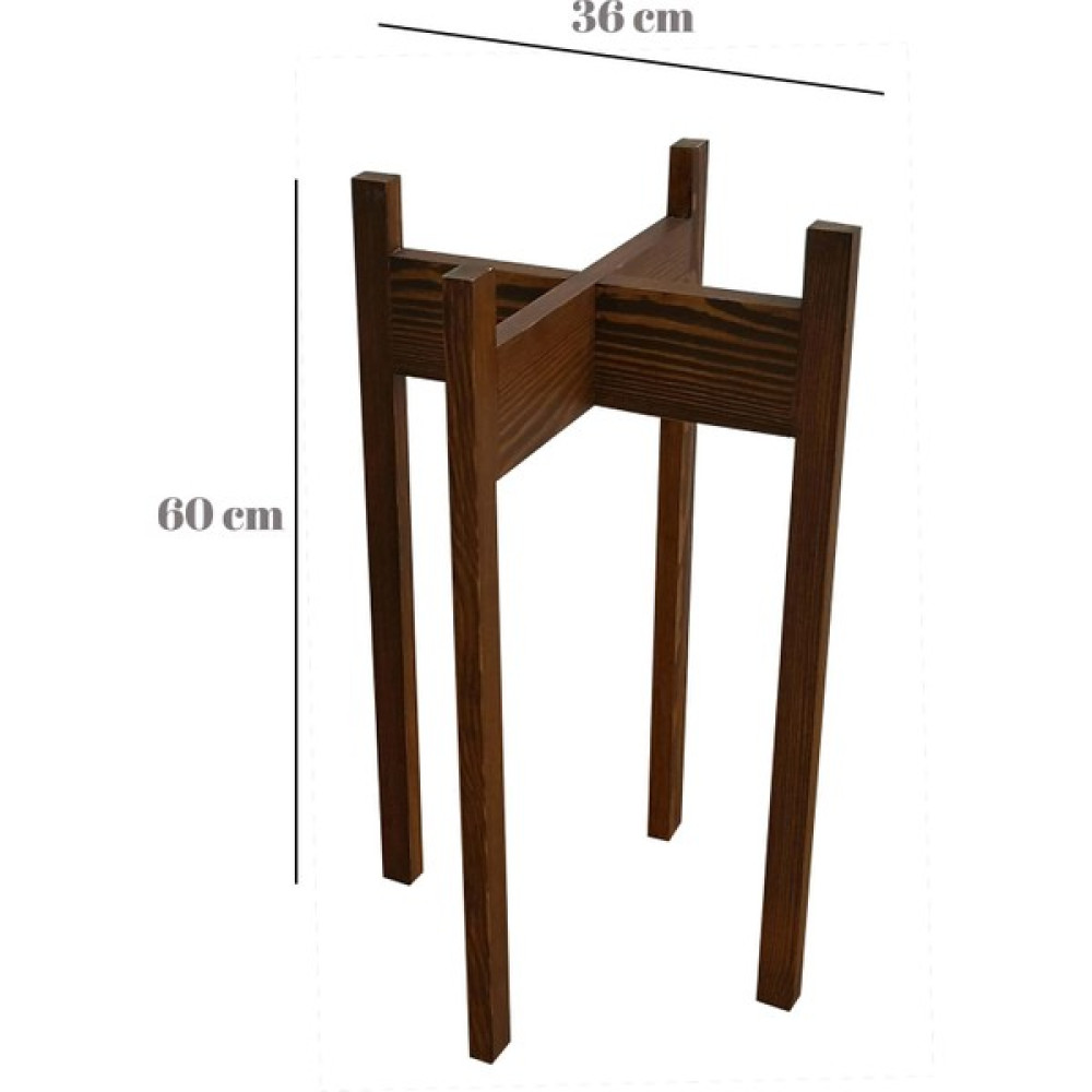 Nestwood Ceviz Rengi Doğal Ahşap Saksı Rafı Çiçek Standı Saksı Sehpası - 36 x 60 cm Saksı ve Aksesuarları Fiyatı