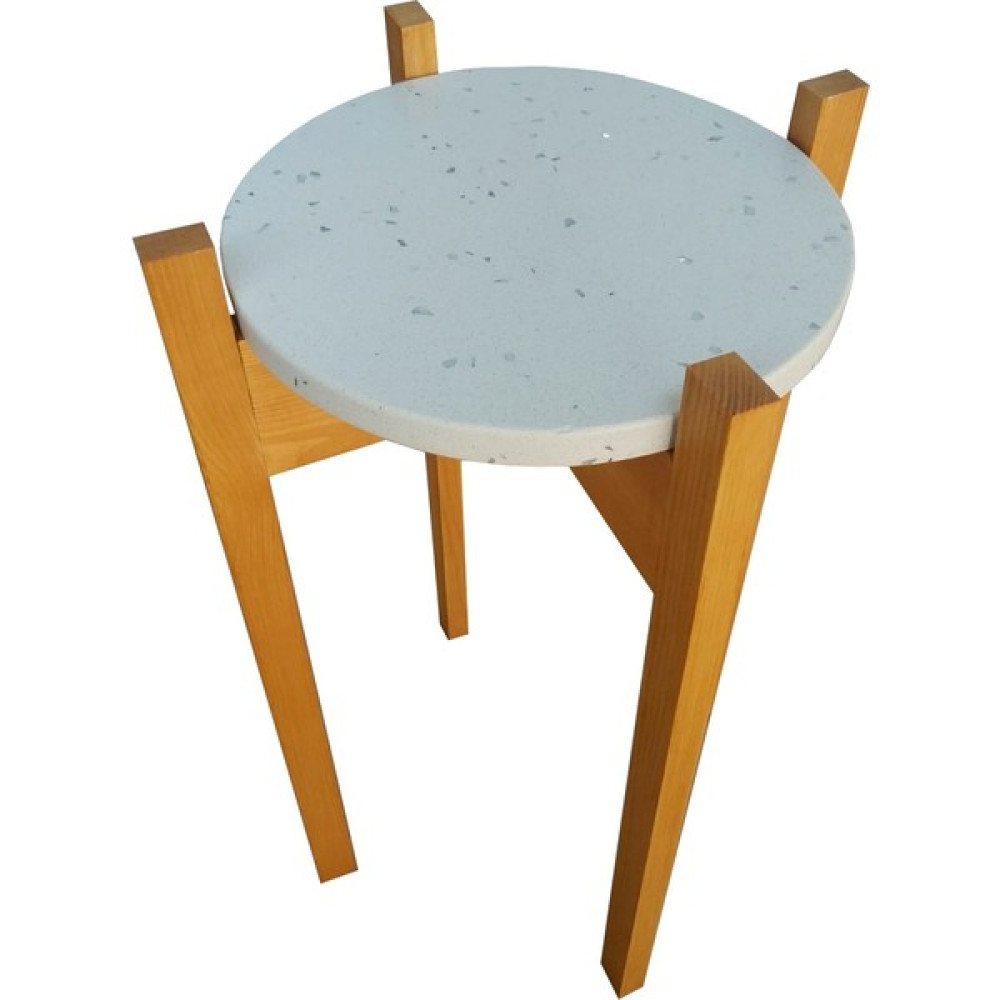 Nestwood Çiçek Rafı Saksılık Çiçek Standı Saksı Sehpası Masif Doğal Ahşap - Mermer Tepsili Tek Ürün 36CM x 60CM Saksı ve Aksesuarları Fiyatı