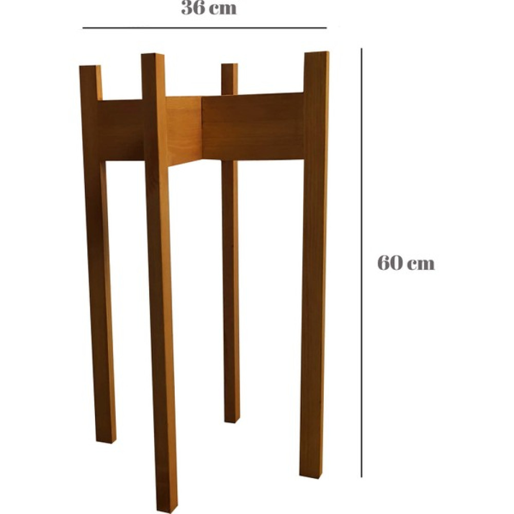 Nestwood Tik Rengi Doğal Ahşap Saksı Rafı Çiçek Standı Saksı Sehpası - 36 x 60 cm Saksı ve Aksesuarları Fiyatı