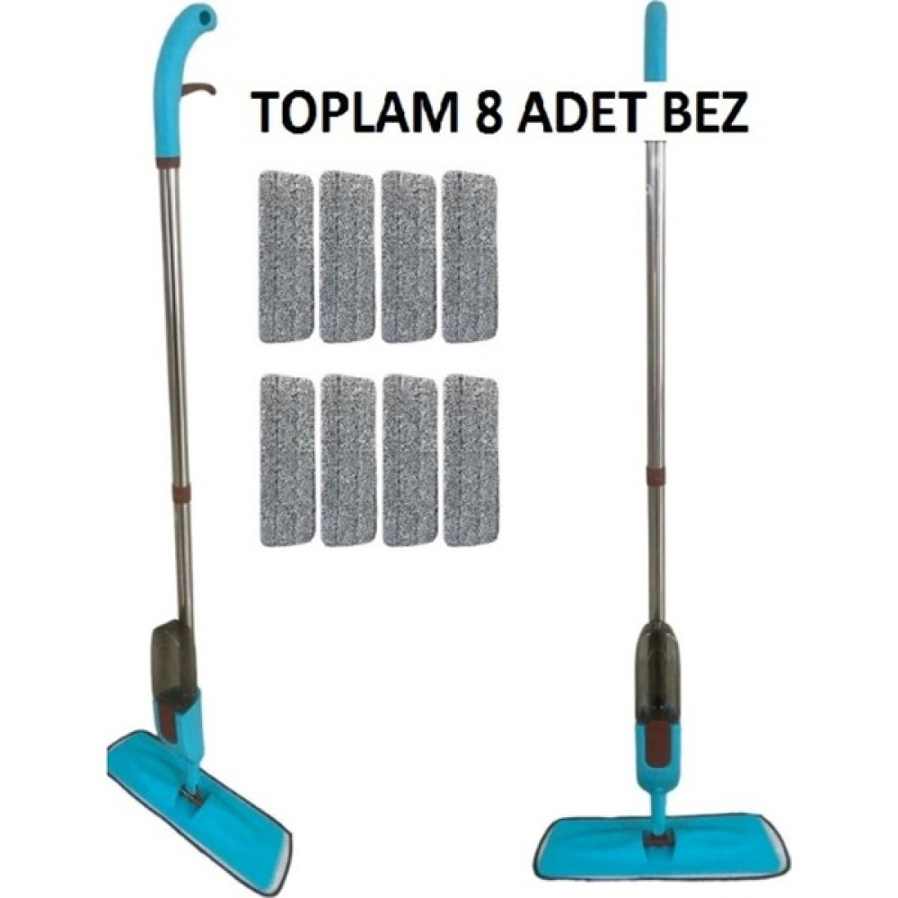 Net Sepet Spin Sprey Mop Deterjan Hazneli 8 Adet Moplu Spreyli Temizlik Paspası 8 Mikrofiber Mop Turkuaz Renk - 0 Temizlik Malzemeleri Fiyatı