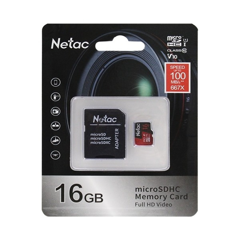 Netac 16GB Microsdhc Hafıza Kartı V10 U1 C10 NT02P500PRO-016G-R Hafıza Kartları Fiyatı