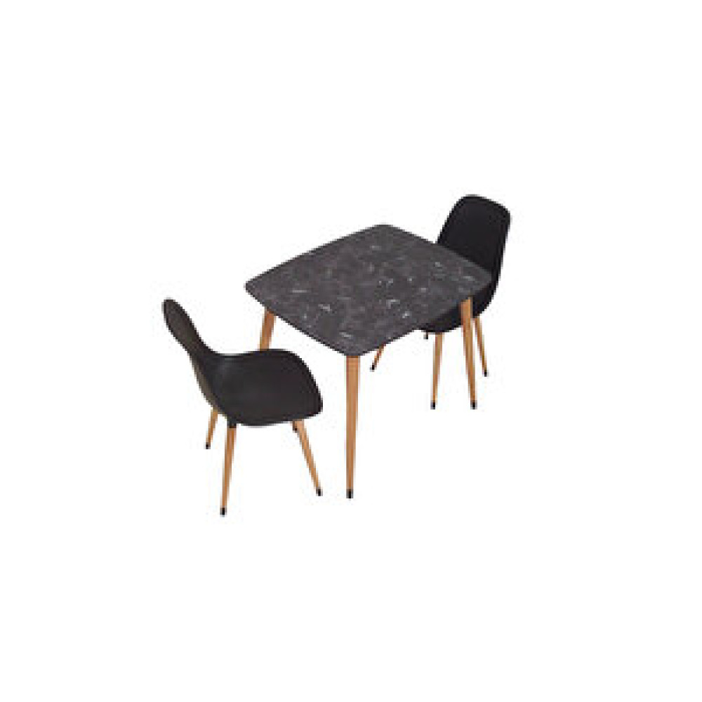 Netaks Yemek Masası Mutfak Masası 70x90 Cm Ahşap Ayaklı Siyah Masa, 2 Adet Abant Ahşap Ayaklı Sandalye Yemek & Mutfak Masası Fiyatı