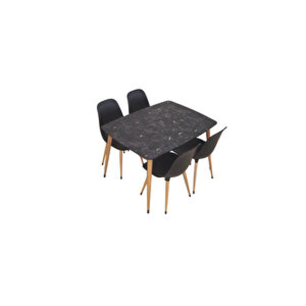 Netaks Yemek Masası Mutfak Masası 90x120 Cm Ahşap Ayaklı Siyah Masa, 4 Adet Abant Ahşap Ayaklı Sandalye Yemek & Mutfak Masası Fiyatı