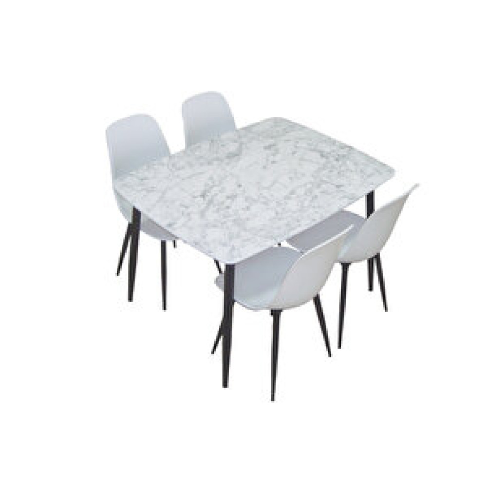Netaks Yemek Masası Mutfak Masası 90x120 Cm Metal Ayaklı Beyaz Masa, 4 Adet Abant Metal Ayaklı Sandalye Yemek & Mutfak Masası Fiyatı