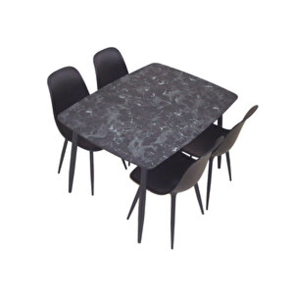 Netaks Yemek Masası Mutfak Masası 90x120 Cm Metal Ayaklı Siyah Masa, 4 Adet Abant Metal Ayaklı Sandalye Yemek & Mutfak Masası Fiyatı