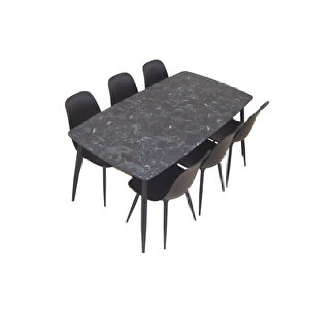 Netaks Yemek Masası Mutfak Masası 90x167 Cm Metal Ayaklı Siyah Masa, 6 Adet Abant Metal Ayaklı Sandalye Yemek & Mutfak Masası Fiyatı