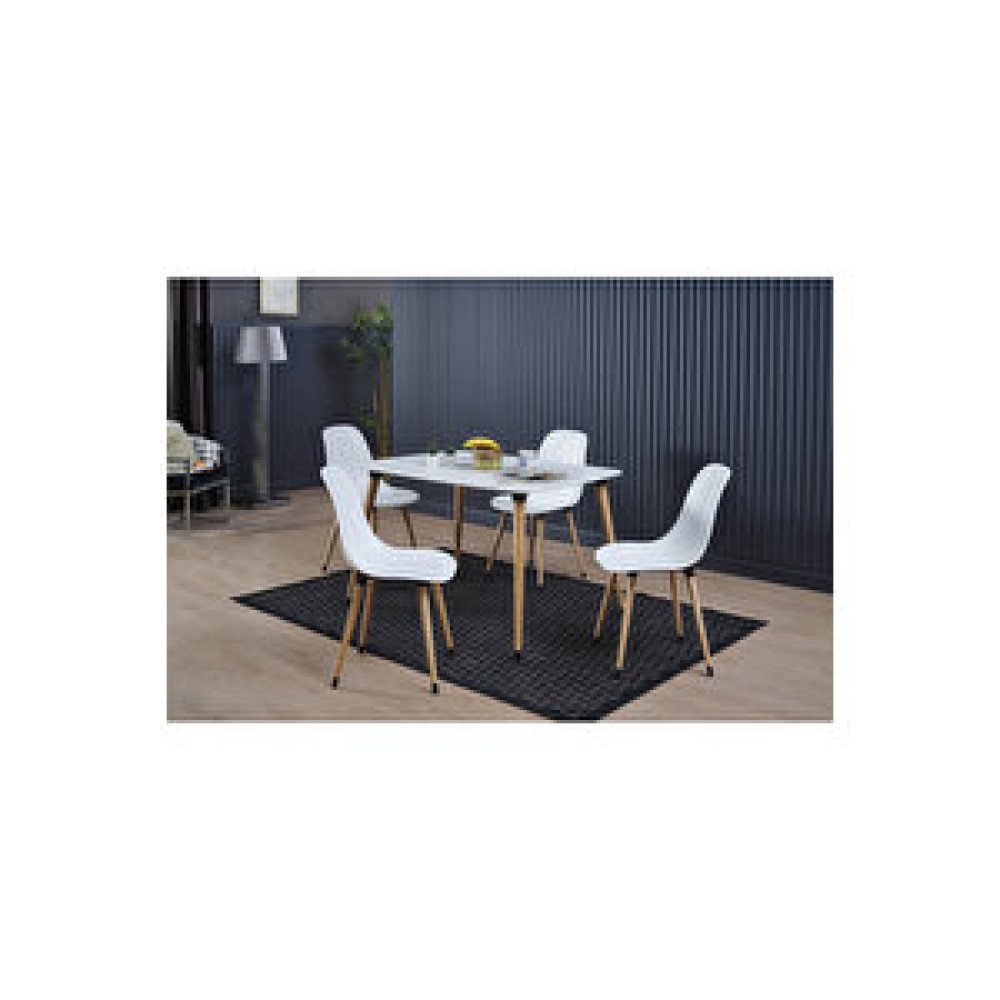 Netaks Yemek Masası Takımı Mutfak Masası 90x120 Cm Ahşap Ayaklı Beyaz Masa 4 Adet Abant Beyaz Sandalye Yemek & Mutfak Masası Fiyatı