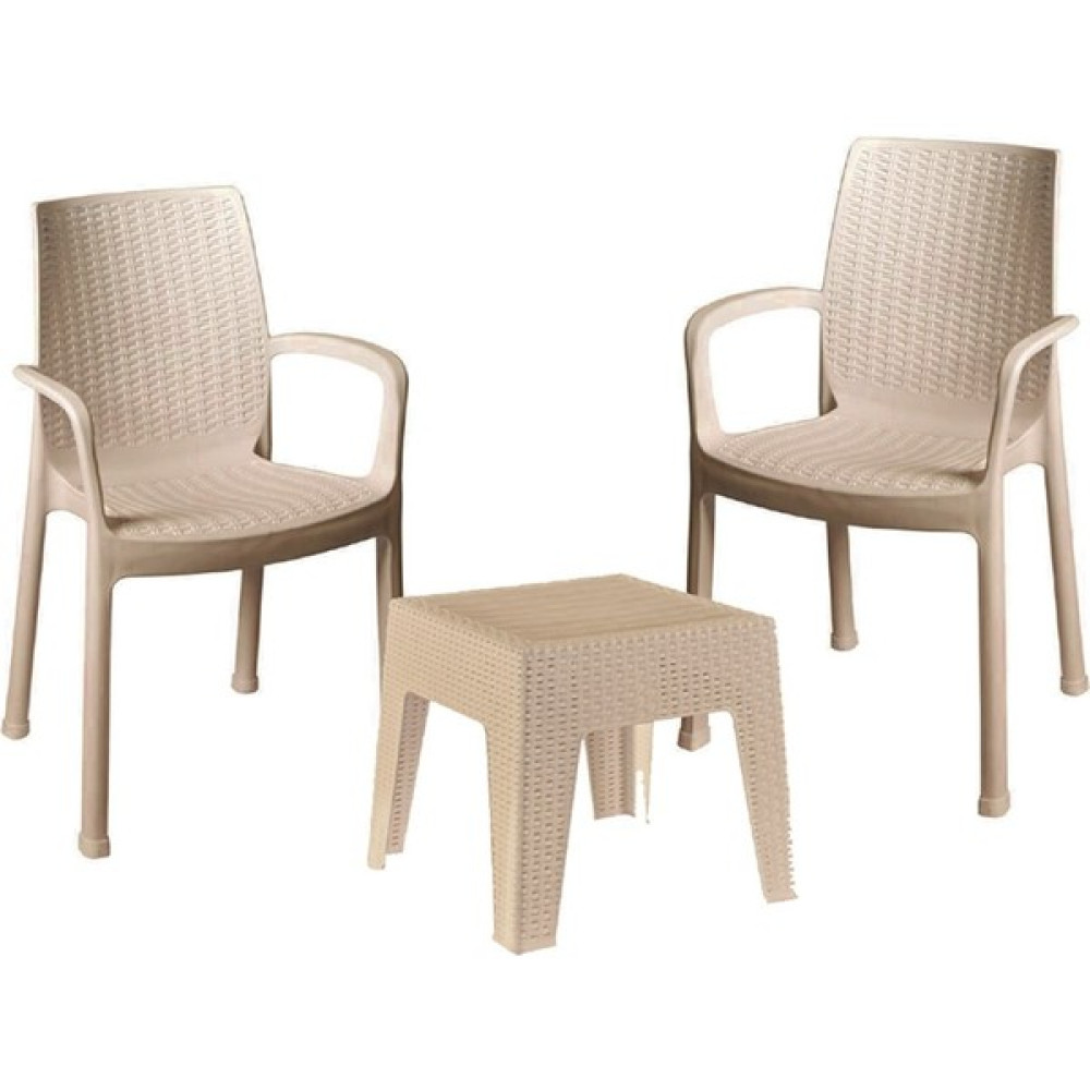 Netax Estelia Efes 2'li Set (2 Sandalye +1 Sehpa (Camsız) %100 Orjinal Ürün Bahçe, Balkon Bahçe Mobilyası Takımı Fiyatı