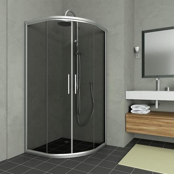 Netdeko Alonza Oval Füme Cam 6 mm 90x90 cm Duşakabin