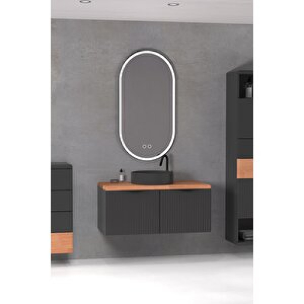 Netdeko Belissimo 100 Cm Antrasi̇t Lavabolu Banyo Dolabi  Antrasi̇t /  Kayin - Yan Üni̇te Ve Boy Dolap Dahi̇l Banyo Dolabı / Mobilyası Fiyatı