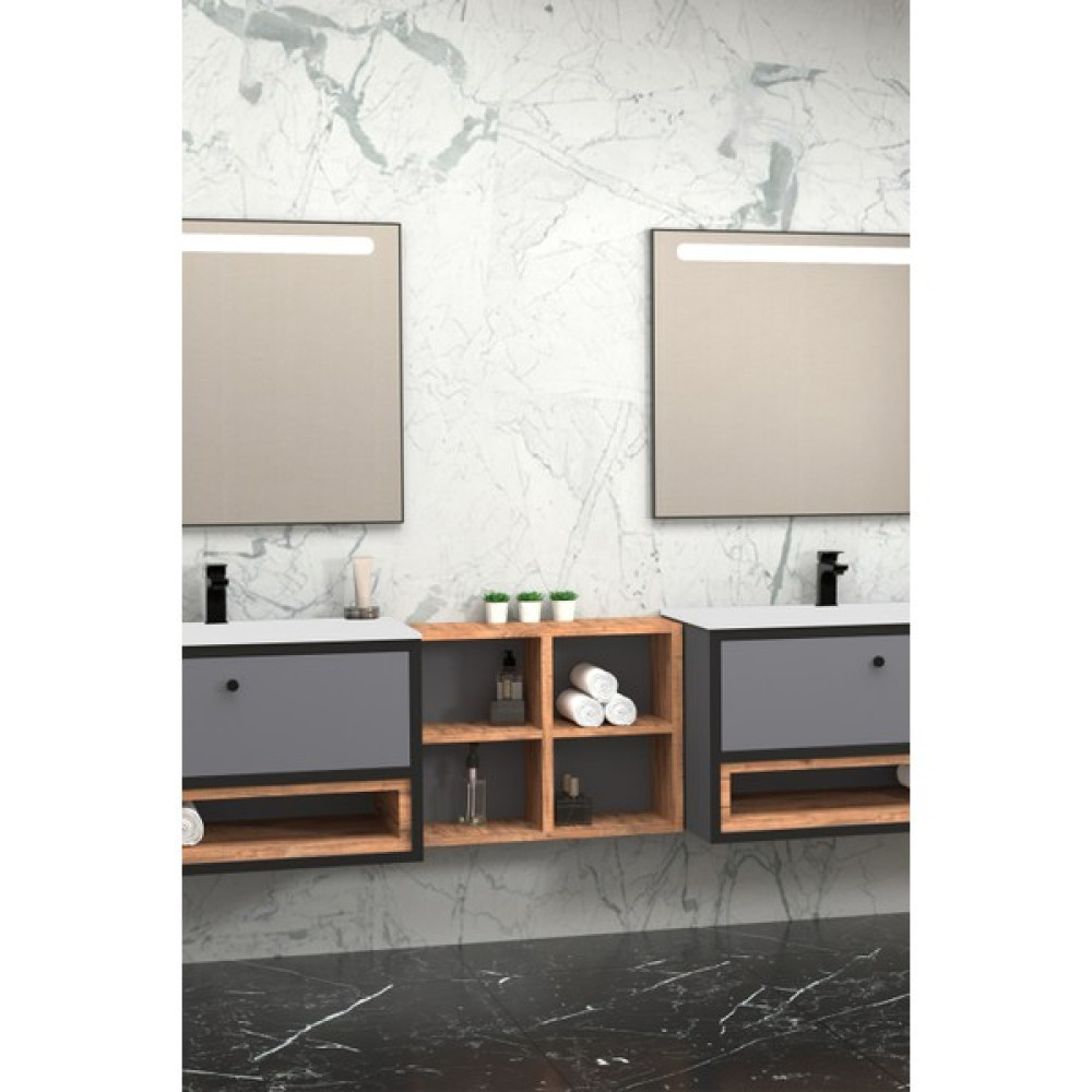 Netdeko Espero 225 cm Beyaz Lavabolu Banyo Dolabı (Boy Dolap Hariç) Banyo Dolabı / Mobilyası Fiyatı