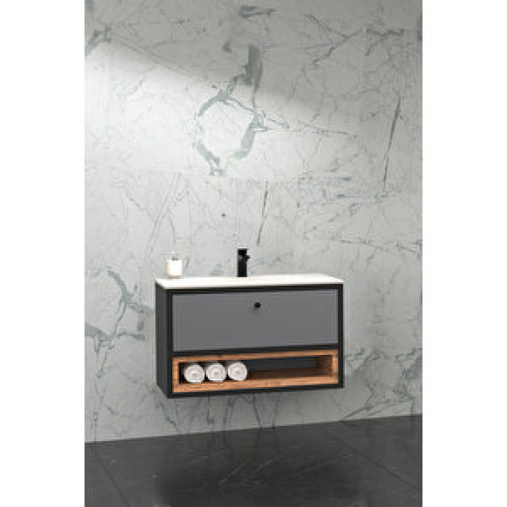 Netdeko Espero 80 Cm Beyaz Lavabolu Alt Modül Banyo Dolabı / Mobilyası Fiyatı