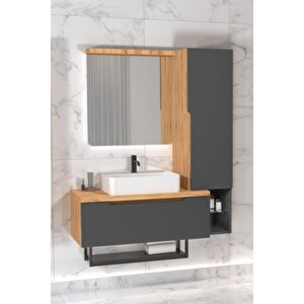 Netdeko Melody 90 Cm Beyaz Lavabolu Banyo Dolabı (Sağ Ve Sol Boy Dolap Hariç) Banyo Dolabı / Mobilyası Fiyatı
