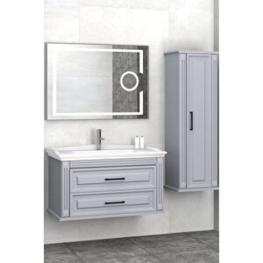 Netdeko Moskova 100 Cm Banyo Dolabı Mercekli Led Ayna - Boy Dolabı Dahil Banyo Dolabı / Mobilyası Fiyatı