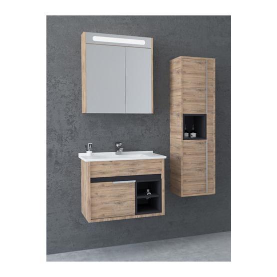 Netdeko Napoli 65 cm Siyah Lavabolu Banyo Dolabı