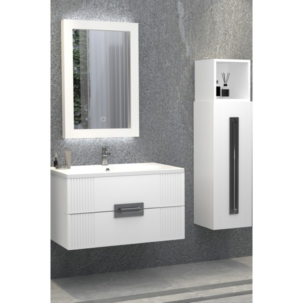 Netdeko Nueva 80 cm Beyaz Banyo Dolabı (Boy Dolap Hariç) Banyo Dolabı / Mobilyası Fiyatı