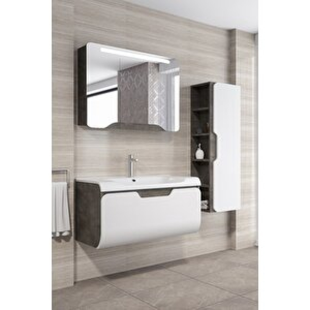 Netdeko Tales 100 Cm Banyo Dolabı Retro Gümüş / Beyaz - Boy Dolap Hariç Banyo Dolabı / Mobilyası Fiyatı