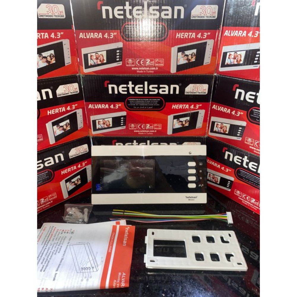 Netelsan Alvara 4,3 '' Görüntülü Şube Diafon - Beyaz Oto, Bahçe, Yapı Market Fiyatı