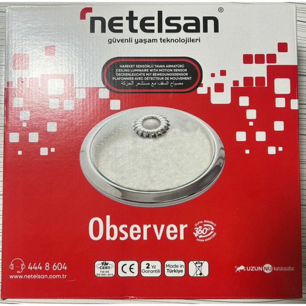Netelsan Observer Klasik Sensörlü Çift Duylu Armatür (Ampulsuz)Netelsan Armatür Fiyatı
