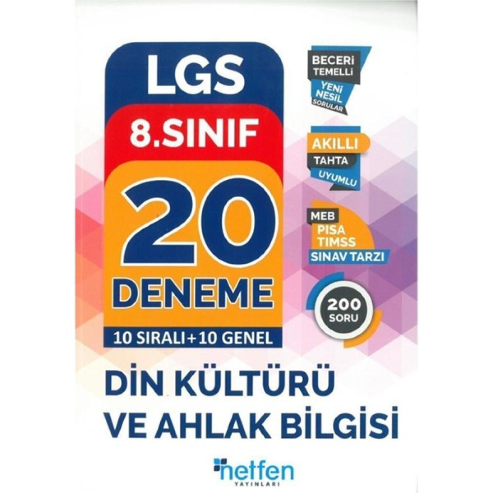 Netfen Yayınları 8. Sınıf LGS Din Kültürü ve Ahlak Bilgisi Denemeleri Kaynak Kitapları Fiyatı