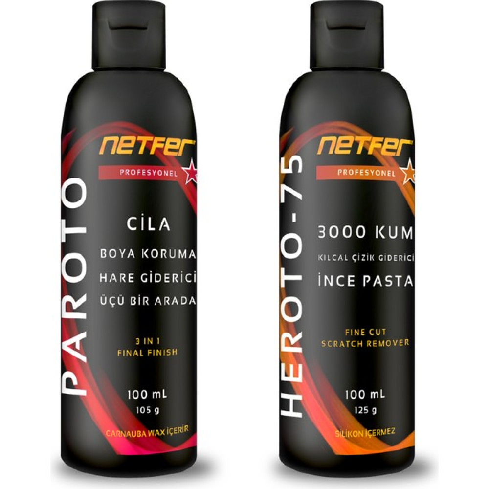 Netfer 2'li İnce Pasta Cila Set - 2x100 mL Oto Çizik Giderici Fiyatı