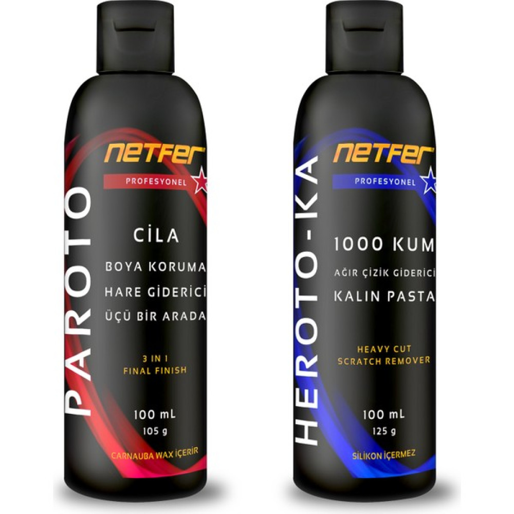 Netfer 2'li Kalın Pasta Cila Set - 2x100 mL Oto Çizik Giderici Fiyatı
