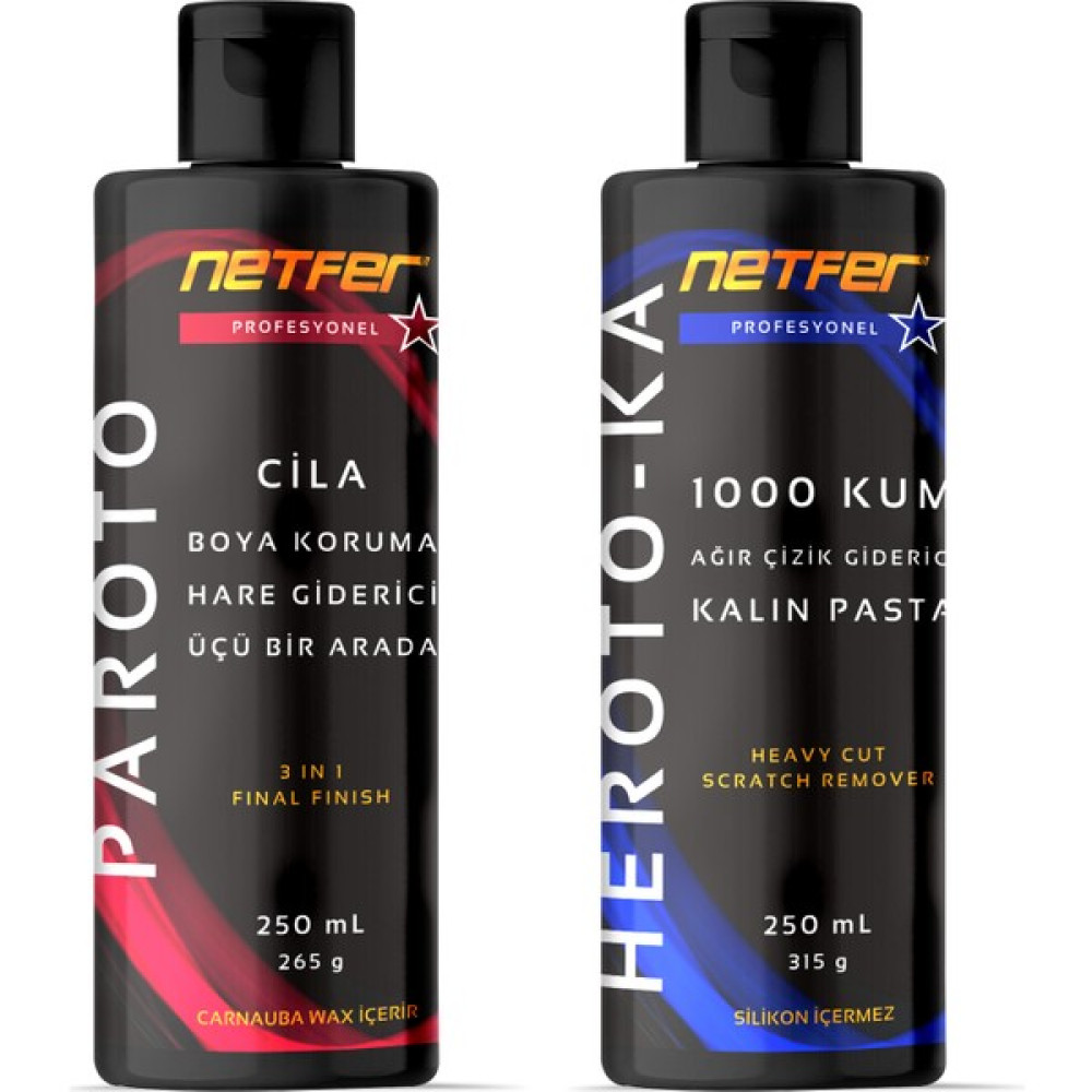 Netfer 2'li Kalın Pasta Cila Set - 2x250 mL Oto Çizik Giderici Fiyatı