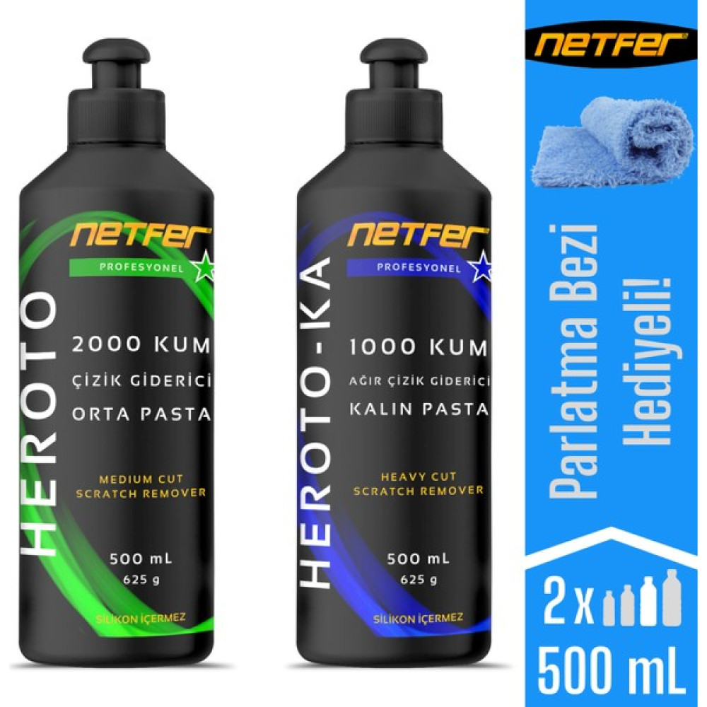 Netfer 2'li Orta Kalın Pasta Set - 2x500 mL Oto Boyaları Fiyatı