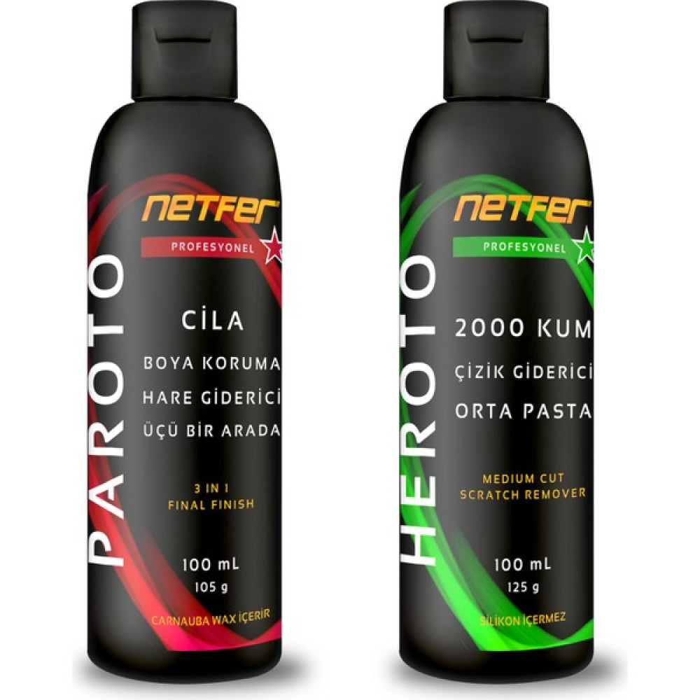 Netfer 2'li Orta Pasta Cila Set - 2x100 mL Oto Çizik Giderici Fiyatı
