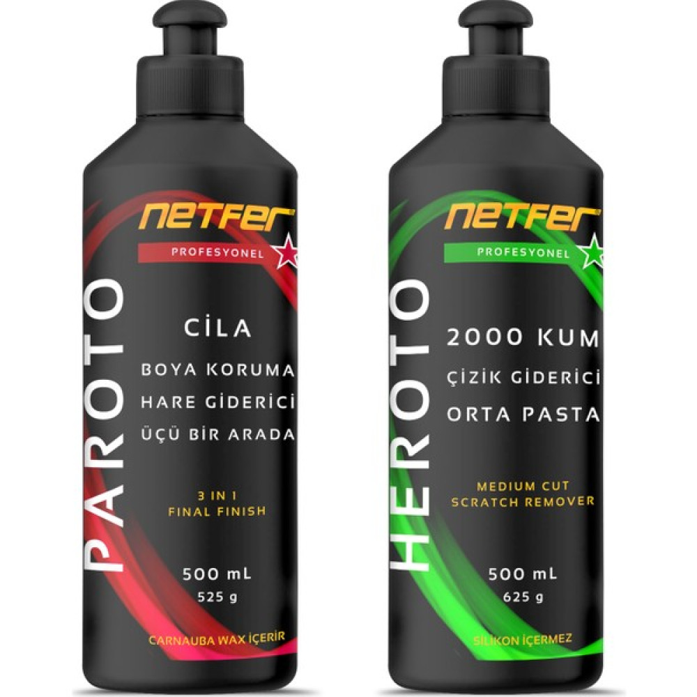 Netfer 2'li Orta Pasta Cila Set - 2x500 mL Oto Çizik Giderici Fiyatı