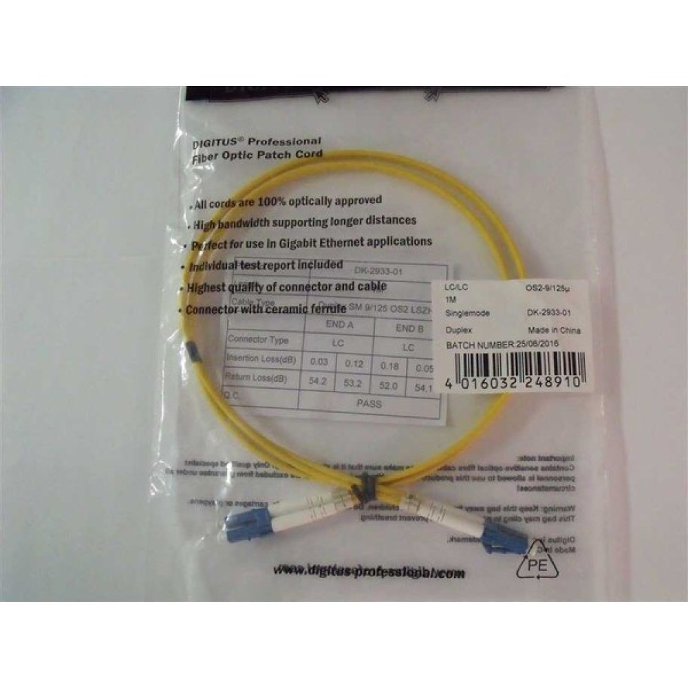 Netmon Digitus Lc-Lc OS2-9125U Singlemode Duplex Fiber Optic 1 mt - 1 m Ağ / Network Kablosu Fiyatı