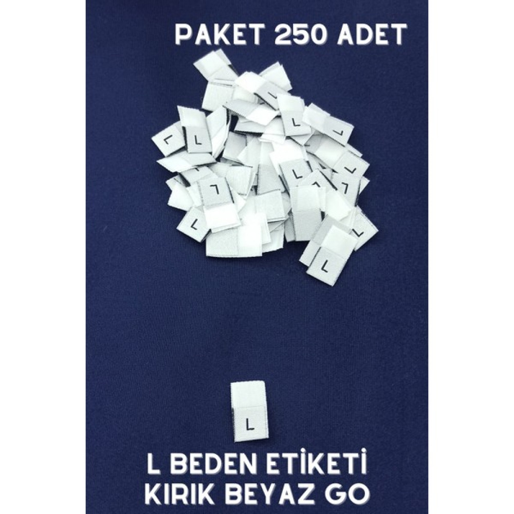 Netsan Etiket L Orta Katlamalı Kırık Beyaz Renk Go Dokuma Beden Etiketleri 250 Adet Etiket Fiyatı