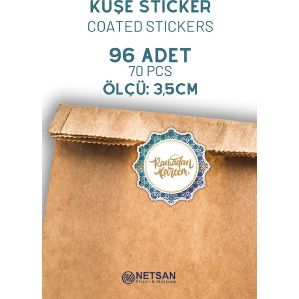 Netsan Etiket Ramadan Kareem Yazılı Ramazan Temalı 96 Adet 3 5 cm Yapışkanlı Etiket Etiket Fiyatı