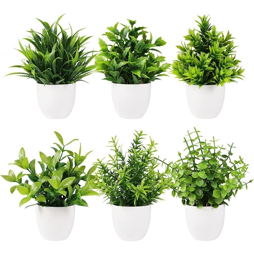 Nettenevime 6lı Set Yapay Çiçek Beyaz Saksıda 6 Çeşit Yeşil Bitki Saksı ve Aksesuarları Fiyatı