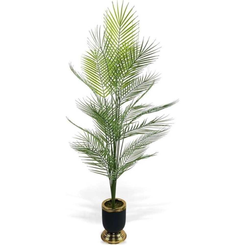 Nettenevime Yapay Ağaç Areka Ağacı Salon Bitkisi Siyah Gold Metal Vazoda 130 cm 12 Yaprak Ev & Dekorasyon Aksesuarları Fiyatı