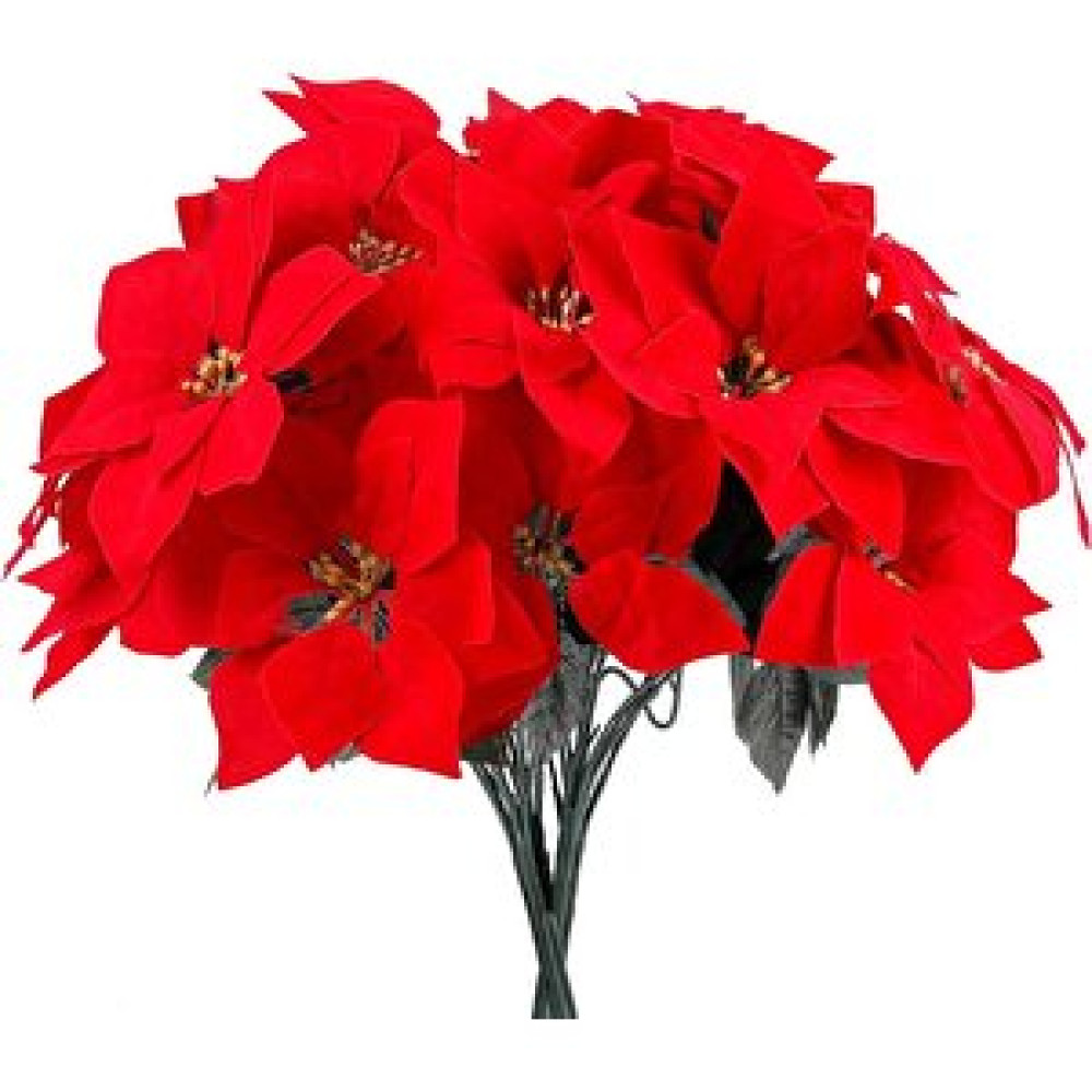Nettenevime Yapay Çiçek Atatürk Çiçeği Kırmızı Demet Kadife Dokulu Christmas Flower Obje Fiyatı