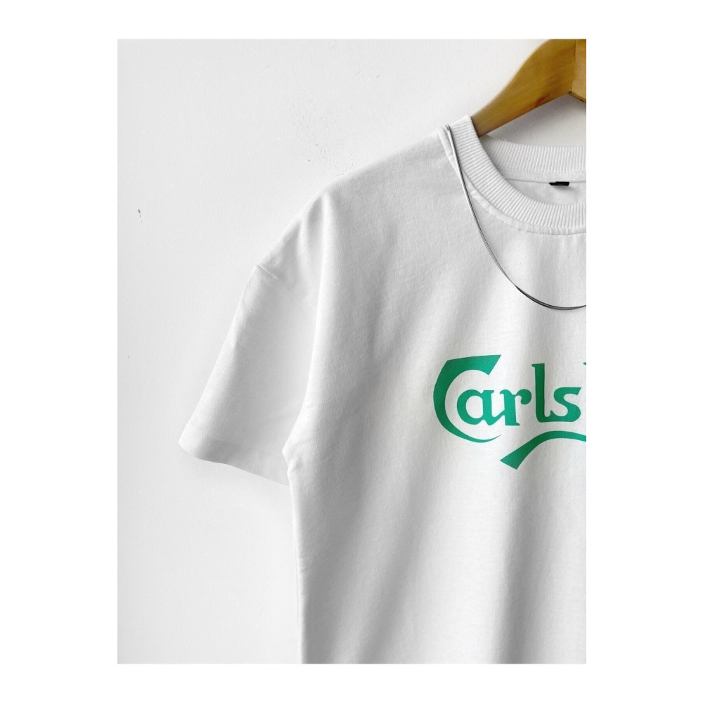 NETTENSTORE Erkek Oversize Calsberg Baskılı Bisiklet Yaka T-shirt S Beden Bayan T-shirt Fiyatı